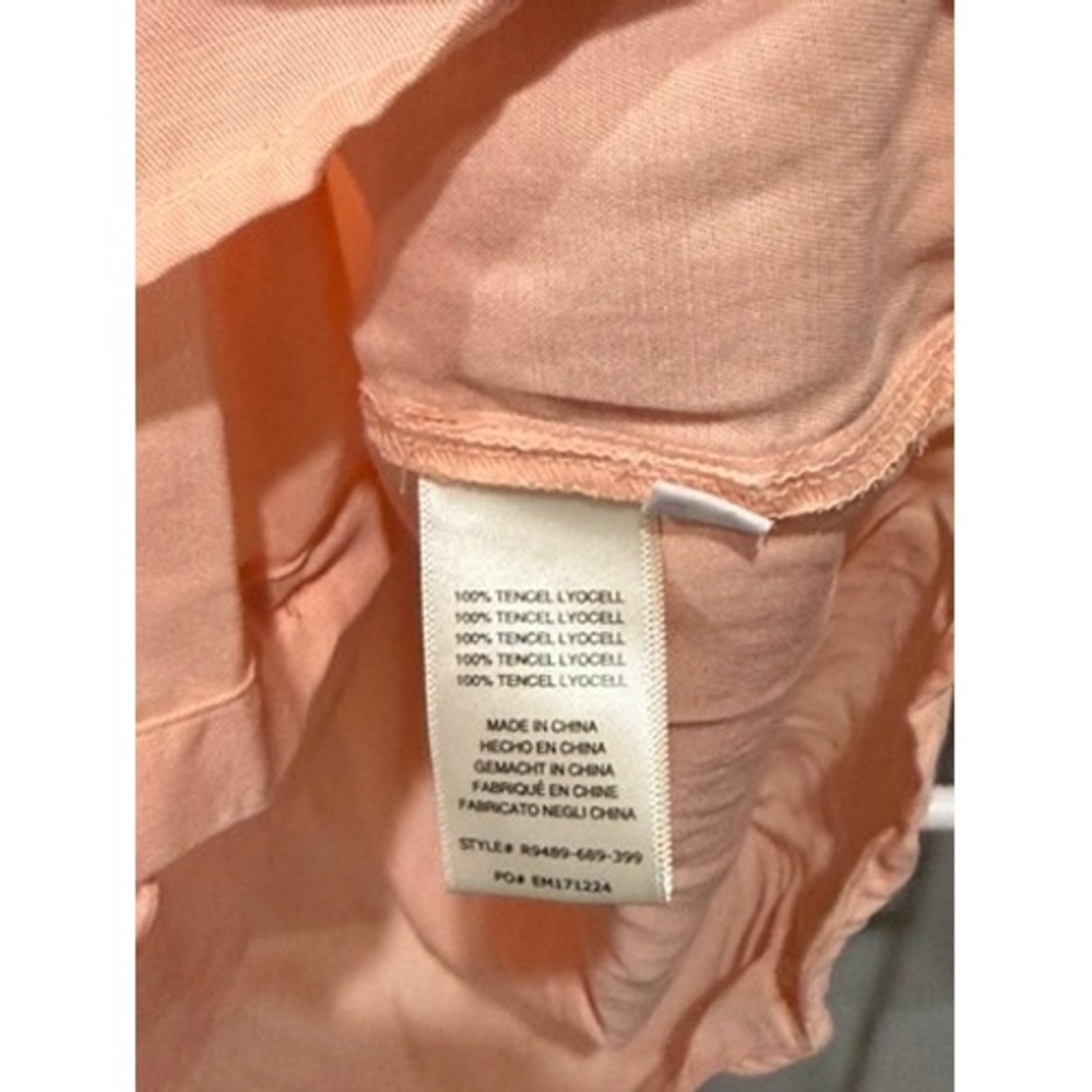 Cloth & Stone Anthropologie Peach Ruffle Sleeve Button Blouse S Boho Cottagecore - Picture 4 of 7